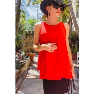 Stylish Orange Sleeveless Top